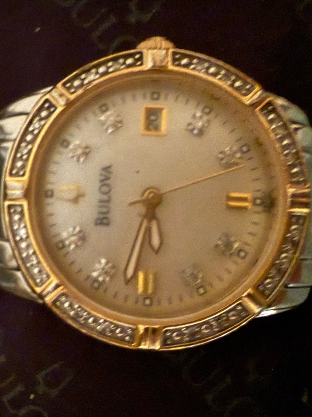 Bulova Women's Watch - White Mother-of-Pearl Dial  Schwartz Crystals - Picture 5 of 5